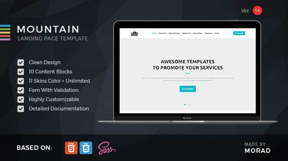 Mountain - Startup HTML Landing Page | Responsive Bootstrap Layout