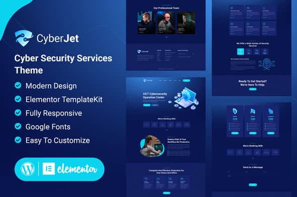CyberJet - Web Security Elementor Template Kit | Clean Layouts