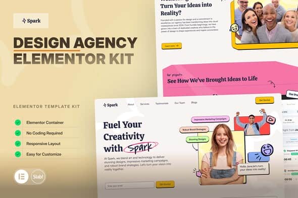 Spark - Design Agency Elementor Pro Template Kit | Creative UI
