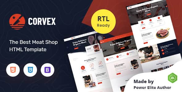 Corvex - Butcher & Meat Shop HTML Template - Responsive Design