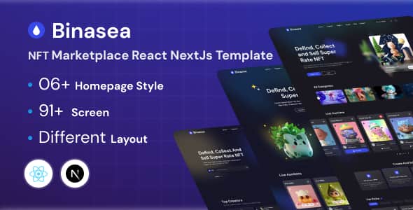Binasea - NFT Portfolio React NextJS Template | Web3 UI Kit