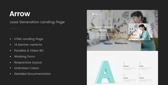 Arrow - Lead Generation Landing Page | Responsive HTML5 Template