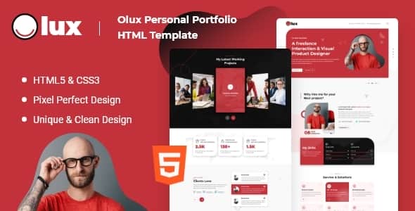 Olux – Creative Personal CV/Resume Portfolio HTML Template | Bootstrap