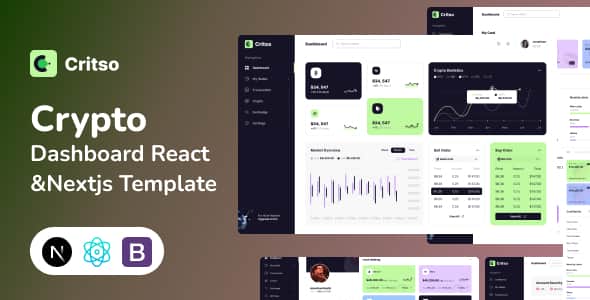 Critso - Crypto Dashboard React & NextJS Template | Clean UI Design