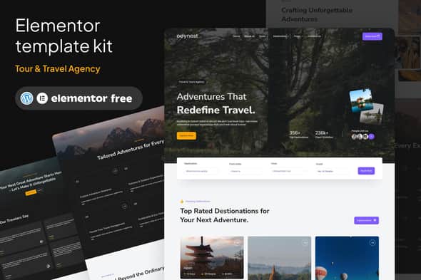 Odynest - Travel & Tour Agency Elementor Template Kit | Responsive