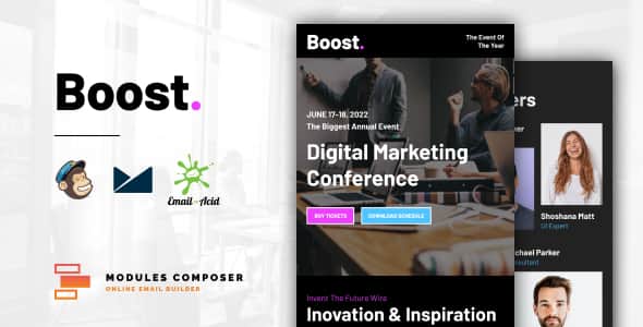 Boost - Responsive Email for Events & Conferences - HTML Template