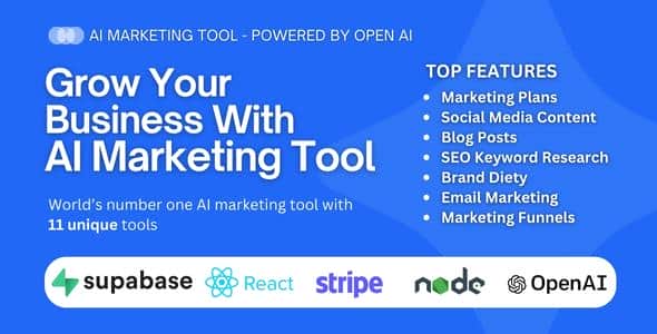 AI marketing tool - Full Stack React & Express Script
