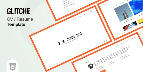 Glitche - CV Resume Template | Personal Portfolio HTML5