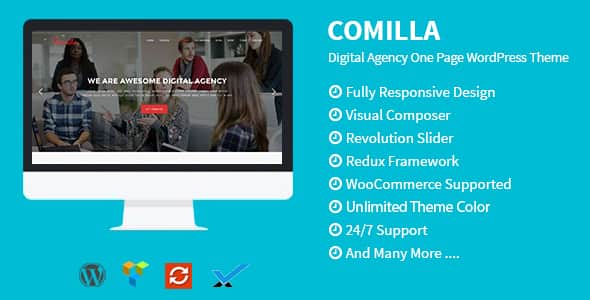 Comilla - Digital Agency One Page WordPress Theme | SEO Ready