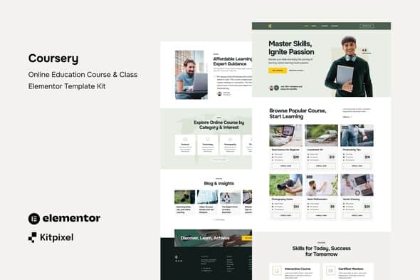 Coursery - Online Education Course & Class Elementor Template Kit