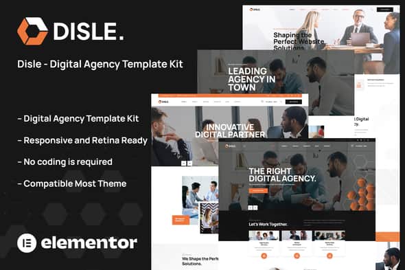 Disle - Digital Agency Elementor Template Kit | Clean Design