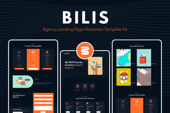 Bilis - Agency Landing Page Elementor Block Kit | Modern Layout