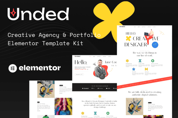 Unded - Creative Agency & Portfolio Elementor Template Kit | Clean UI