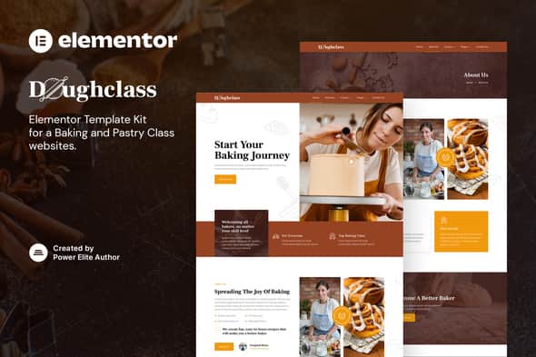 Doughclass – Baking & Pastry Class Elementor Template Kit | WordPress