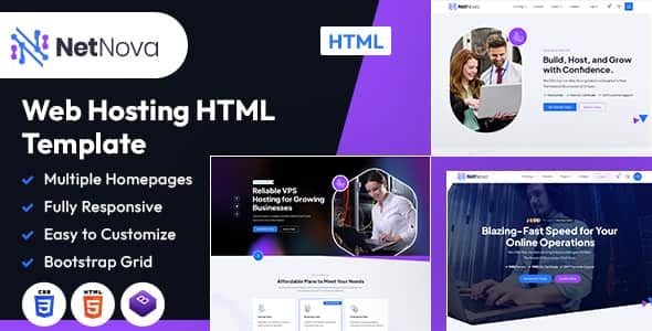 NetNova | Web Hosting HTML Template - Clean Responsive UI