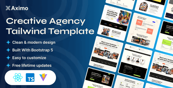 Aximo - Creative Agency React JS Template | Tailwind & TSX
