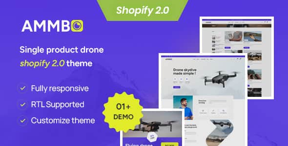Ammbo - Single Product Drone Shop Shopify 2.0 Theme | High Speed UI