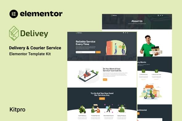 Delivey - Delivery & Courier Service Elementor Template Kit | Fast UI