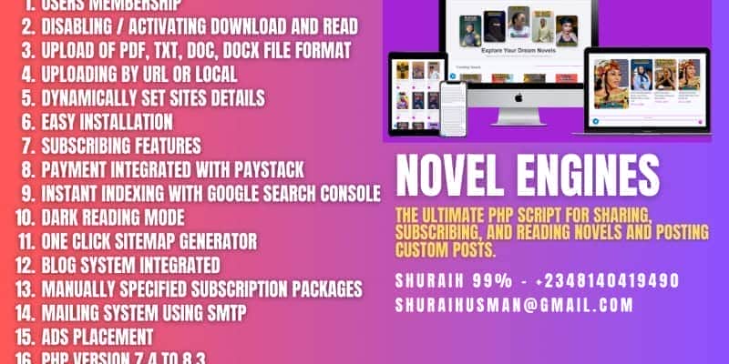 Novel Engine Multi-Purpose PHP novel scripts - PHP Novel Platform