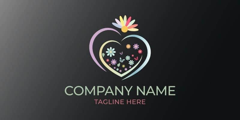 Heart bouquet Logo - Vector Floral & Wedding Brand Template
