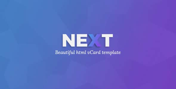NEXt - Personal CV/Vcard Template | Responsive HTML Resume