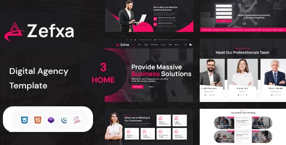 Zefxa- Digital Agency HTML5 Template - Bootstrap 5 Ready