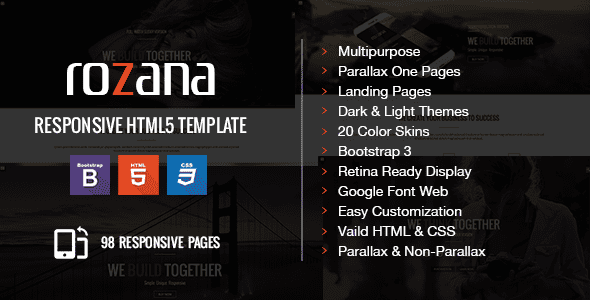Rozana - Responsive Multipurpose & One Page Parallax | HTML Template