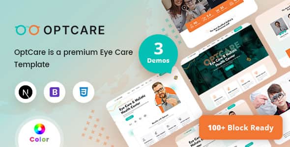 Optcare - Eye Care React Next Js Template - Eye Clinic UI