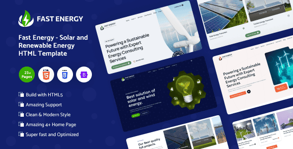 Solar & Renewable Energy HTML Template | Responsive HTML5