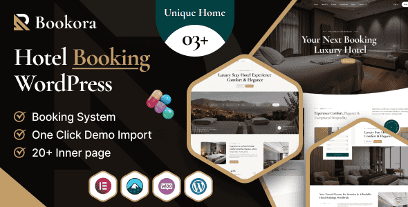 Bookora - Hotel Booking WordPress Theme, Modern & Responsive