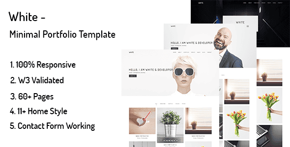 White – Minimal Portfolio HTML Template - Responsive Bootstrap 5