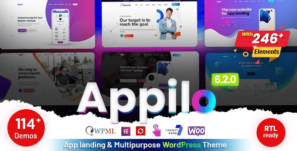 Appilo - App Landing Page WordPress Theme | Elementor SaaS