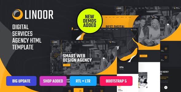 Linoor - Digital Agency Services HTML Template | Bootstrap 5