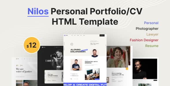Nilos - Personal Portfolio/CV HTML Template | Responsive Bootstrap 5