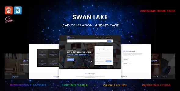 Swan Lake - Marketing Landing Page | Responsive HTML5 Template