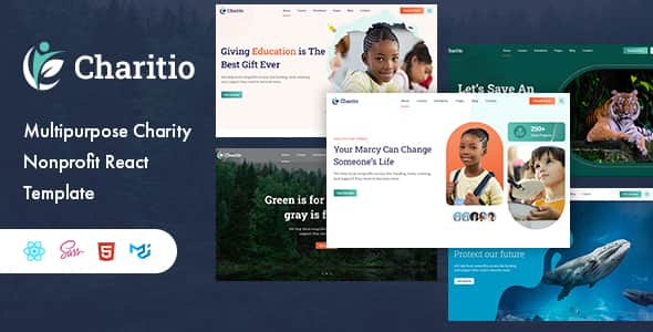 Charitio - Multipurpose Charity Nonprofit React Template | React UI