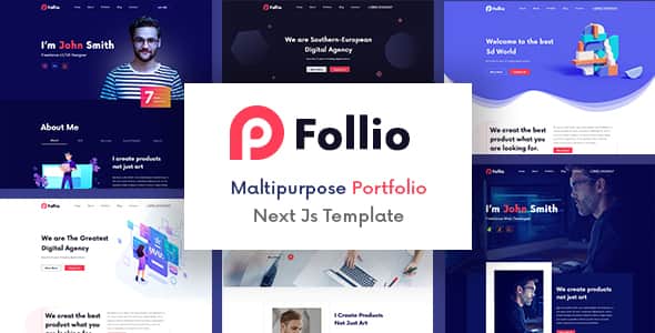 Follio - Multipurpose Portfolio Next Js Template - Pure React