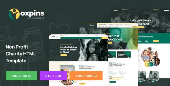 Oxpins - Non Profit Charity HTML Template | Bootstrap 5 & RTL