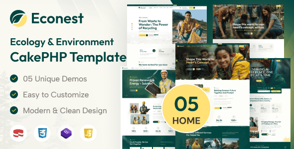 Econest - Ecology & Environment CakePHP Template - Responsive Web UI