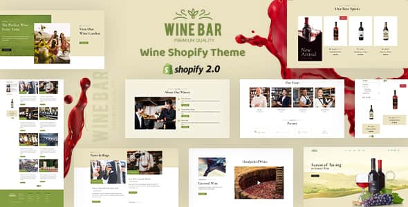 Wine Bar - Wine Shop, Liquor Store Shopify Theme - SEO Ready