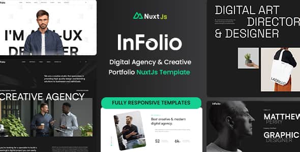 Infolio - Digital Agency & Creative Portfolio Nuxtjs Template | Clean