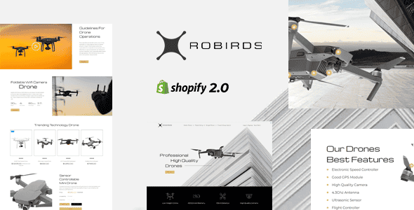 Robirds - Drone, Single Product Shopify Theme | Fast Loading
