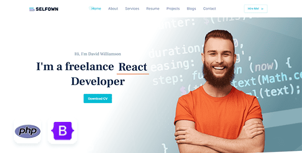 Selfown - PHP Personal Portfolio Template, Elegant One-Page Solution