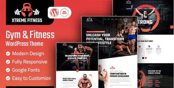 Xtreme Fitness | Gym & Fitness WordPress Theme - Fast Loading