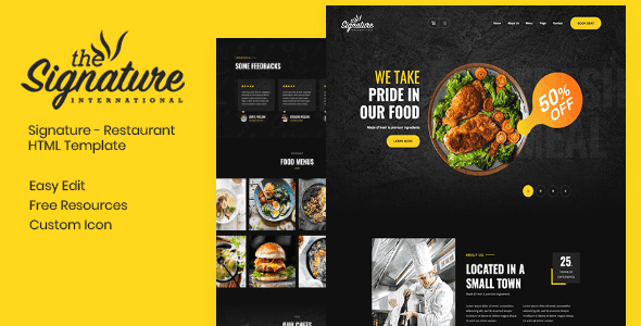 Thesignature - Restaurant HTML Template | Responsive Bootstrap Site