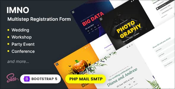 Imno - Multipurpose Registration Form Wizard | HTML5 Form Template