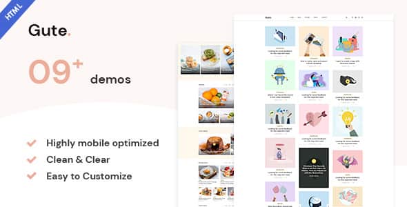 Gute | Minimalist Blog HTML5 Template - SEO Optimized Layouts