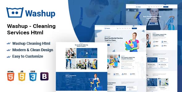 Washup – Cleaning Services HTML5 Template - Bootstrap 5